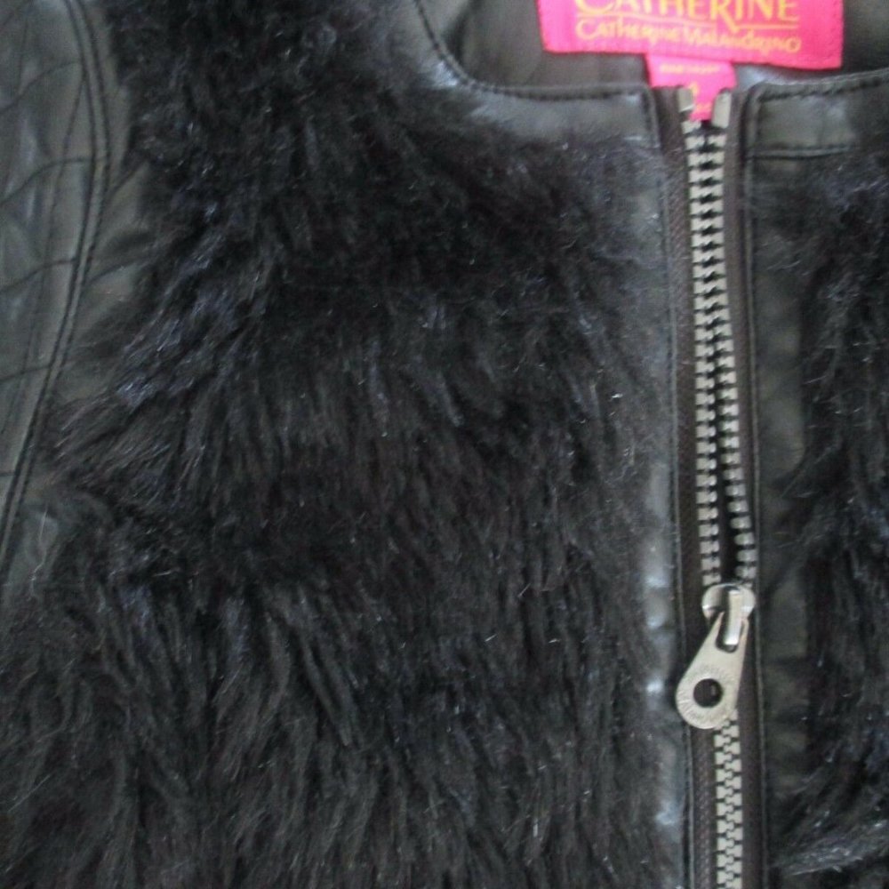 CATHERINE MALANDRINO Faux Leather Fur Kids Jacket - Picture 8 of 9